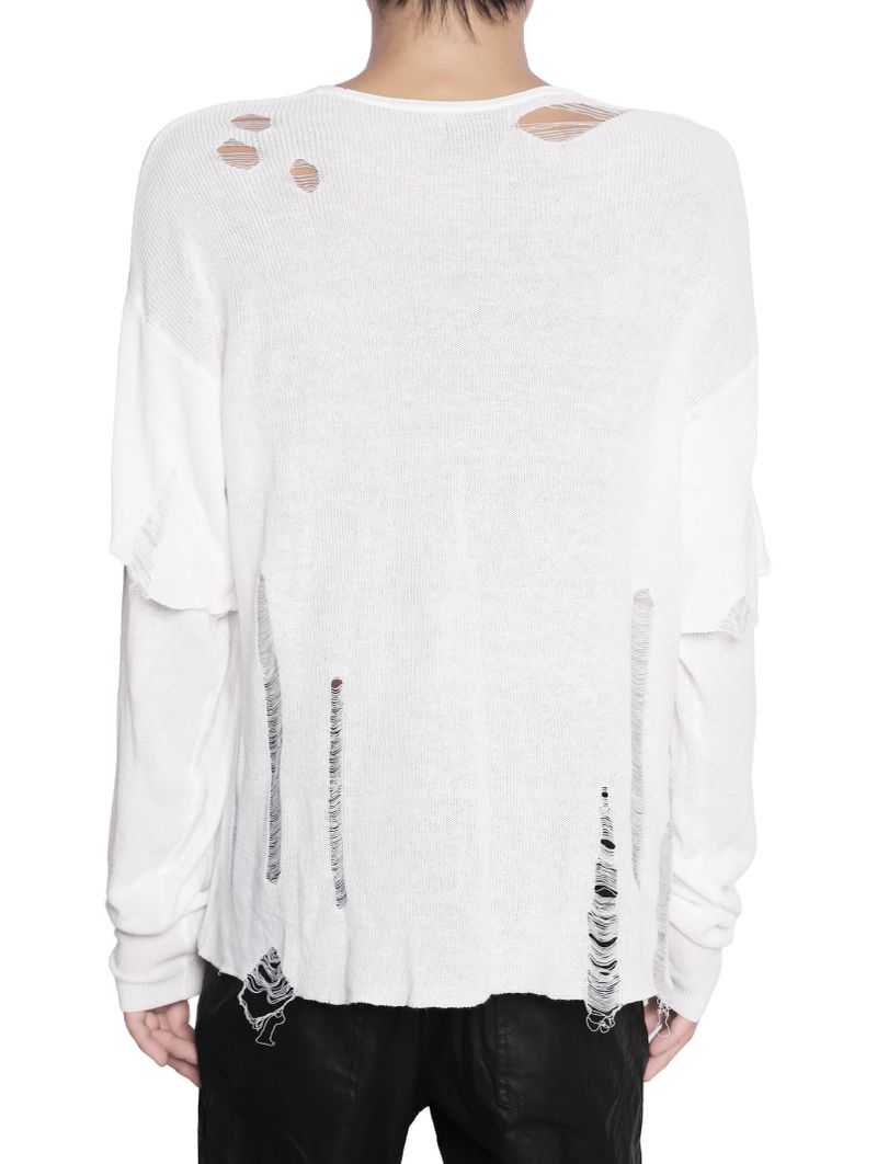 KNIT DISTRESSED  LONG SLEEVES
