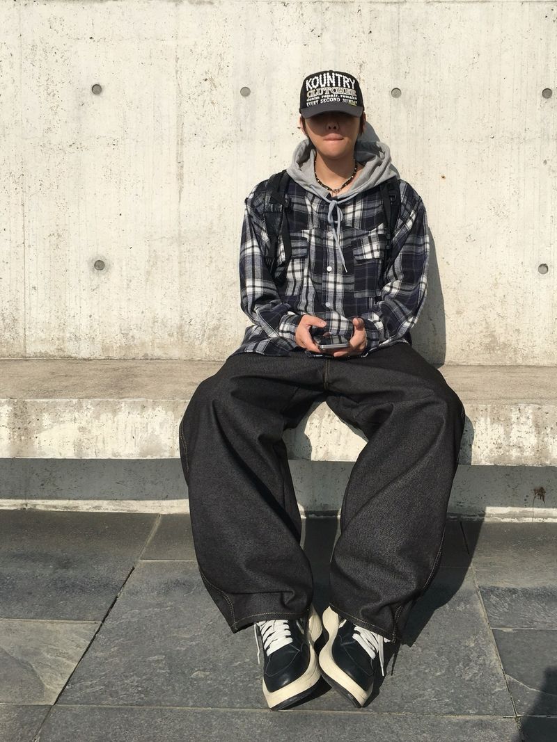Stern Peach Check Hoodie 3C