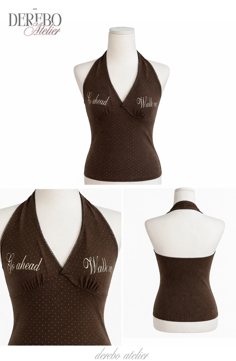 Dot halter cardigan flare training setup (PANTS)