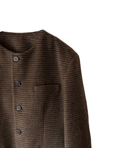 Objet Wool Check Round Jacket