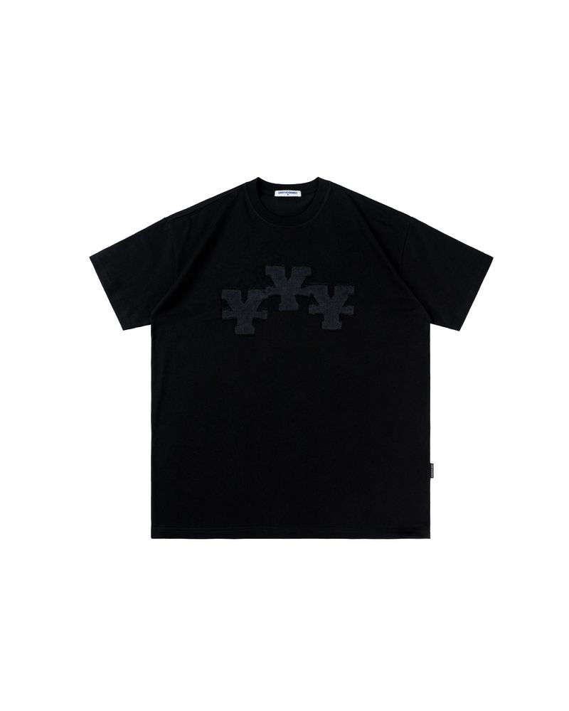 DirtyCoins(ダーティーコインズ)の「'Y' Patches Black T-shirt - Black(Tops)」