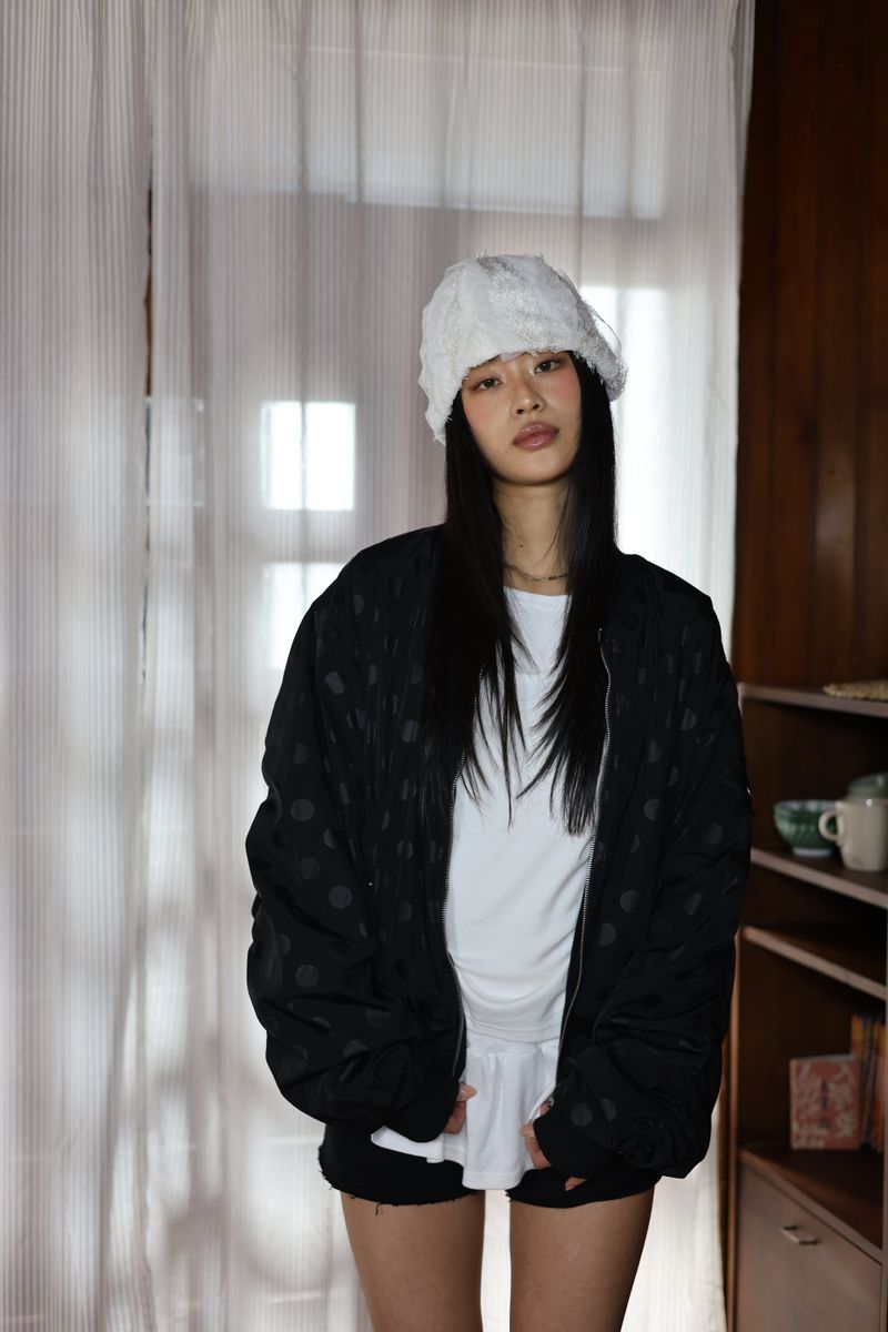 lace beanie_white
