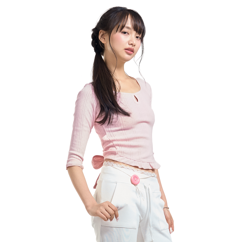 LACE BANDING SWEATPANTS [IVORY]