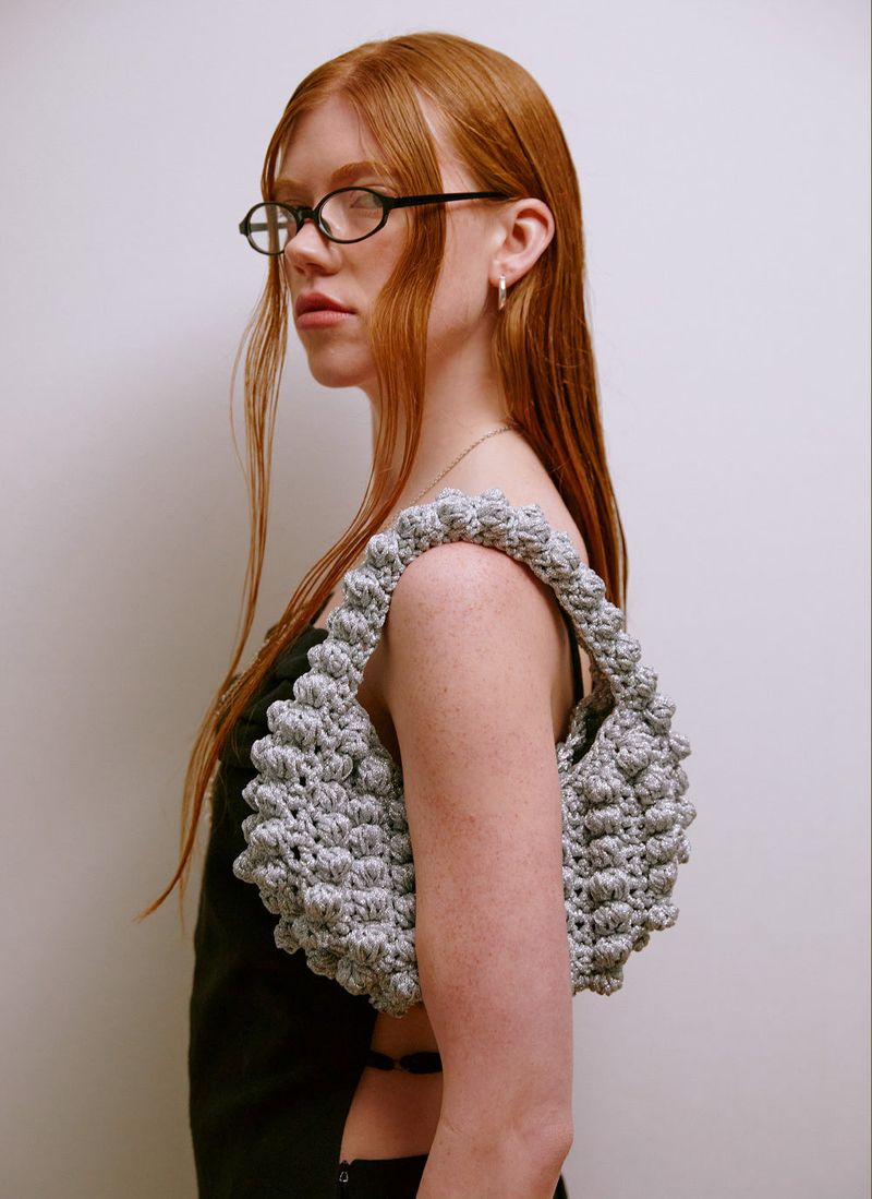 Bubble Knit Bag (Silver)