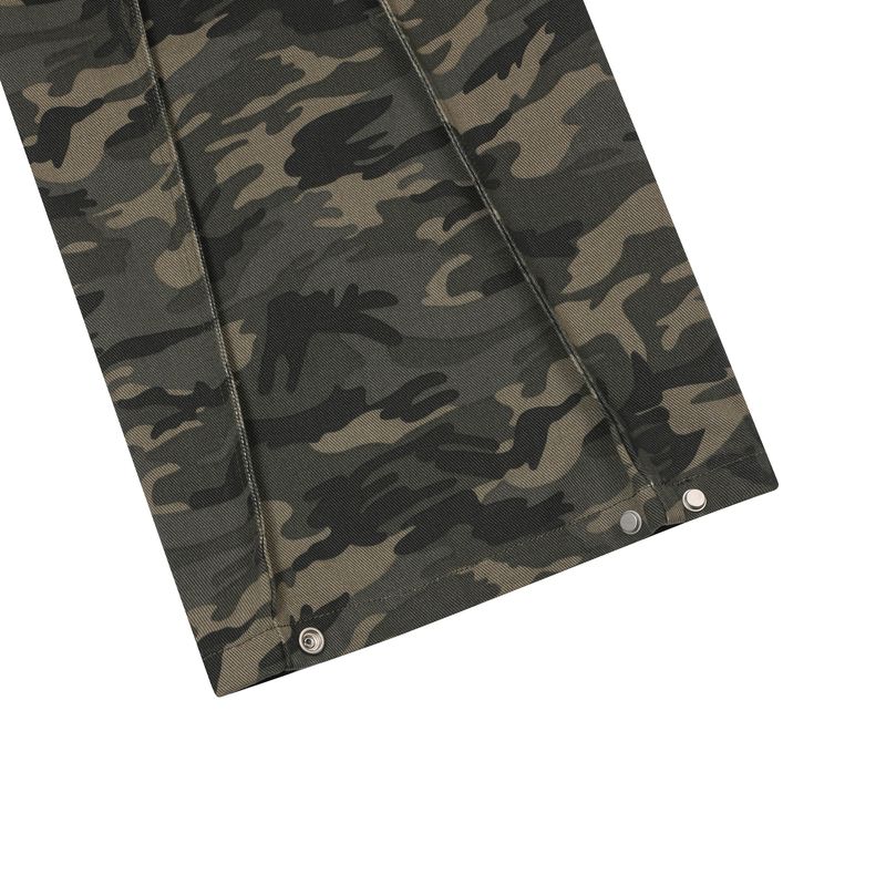 CARV SIDE PINTUCK CAMO WIDE COTTON PANTS UNISEX