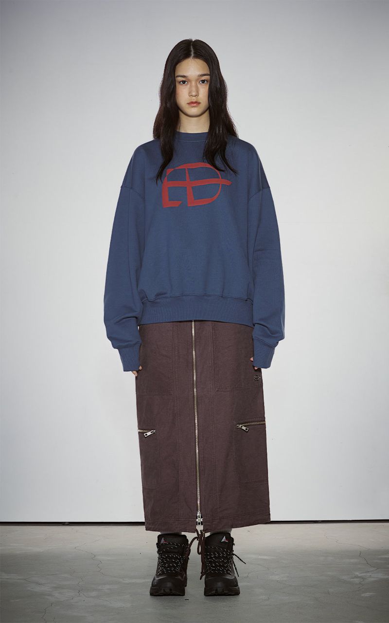 WASHED 2WAY ZIP SKIRT_BROWN