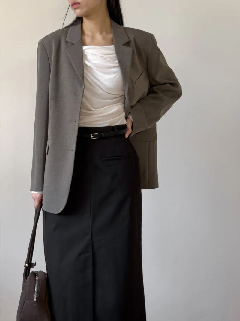 Back Slit 3-Button Loose Fit Jacket