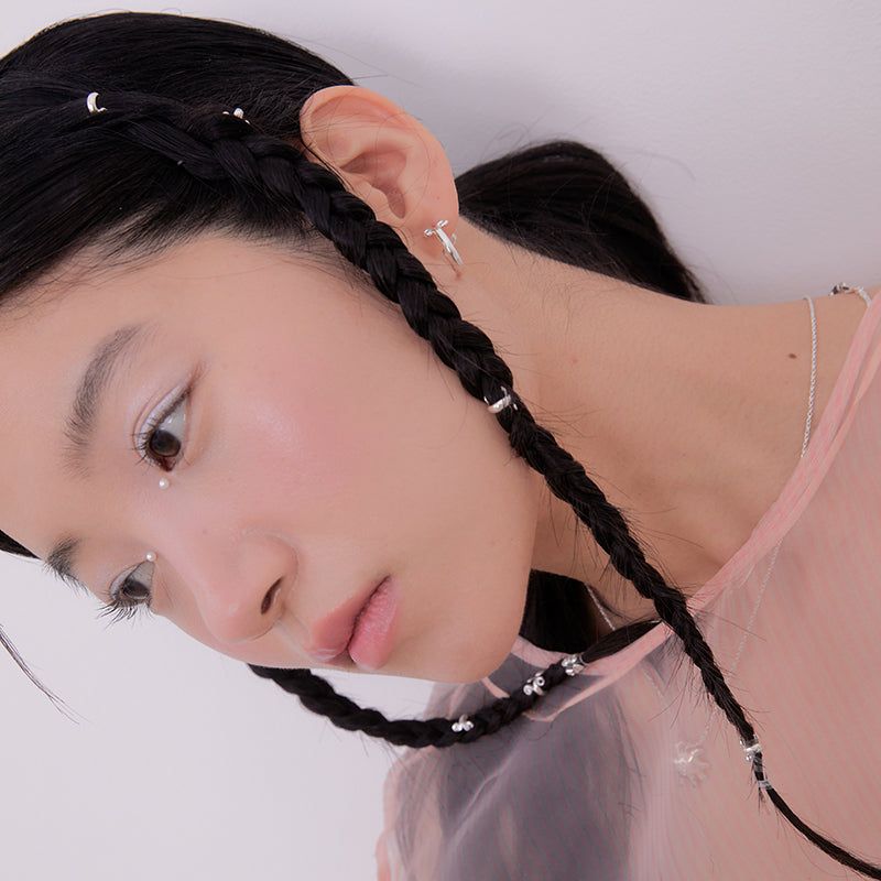 【MADE】 chiffon curve earring