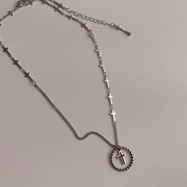 ky Coin Black Cross Two Way Necklace
