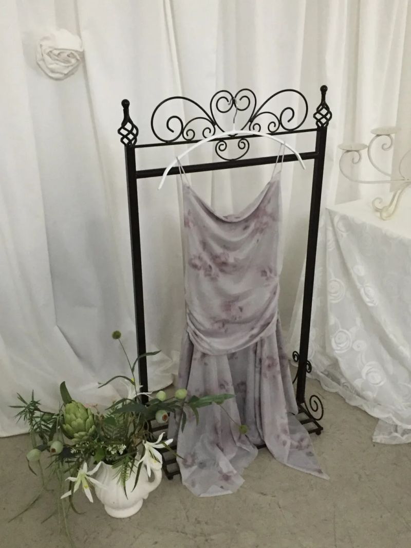 Grayish Lavender Flower Unbal Dress