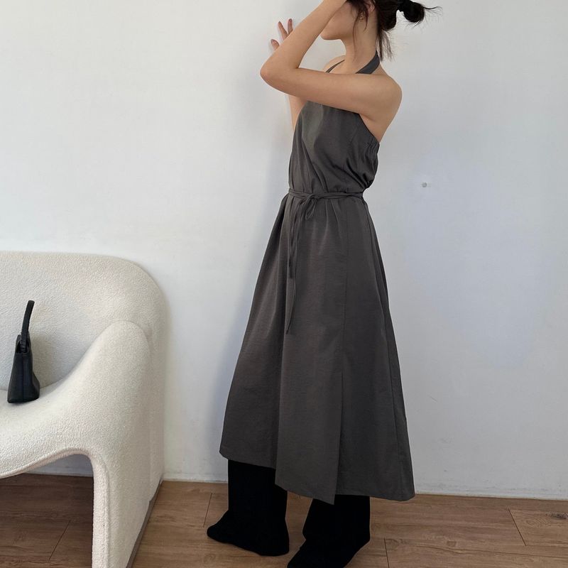 Halter Slit Dress - 2colors  
