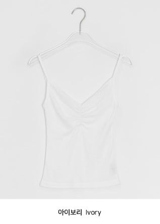Orr Eyelet Punching Shirring V-Neck Strap Sleeveless