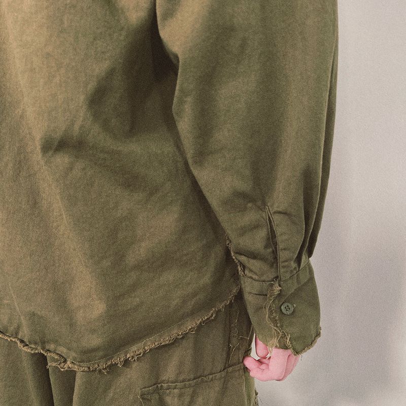 grunge plain shirt_khaki