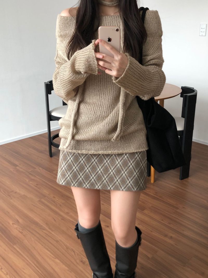 Edin Checkered Mini Skirt (2 colors)
