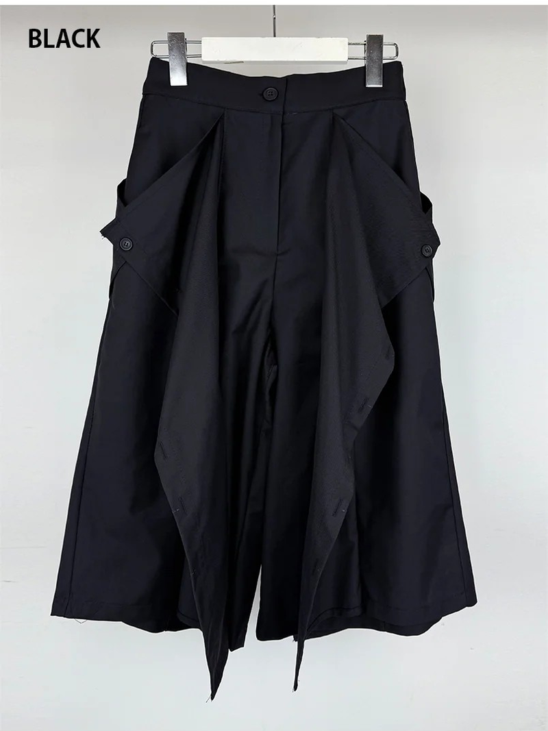 BUTTON TWO-WAY BERMUDA SLACKS (3C)