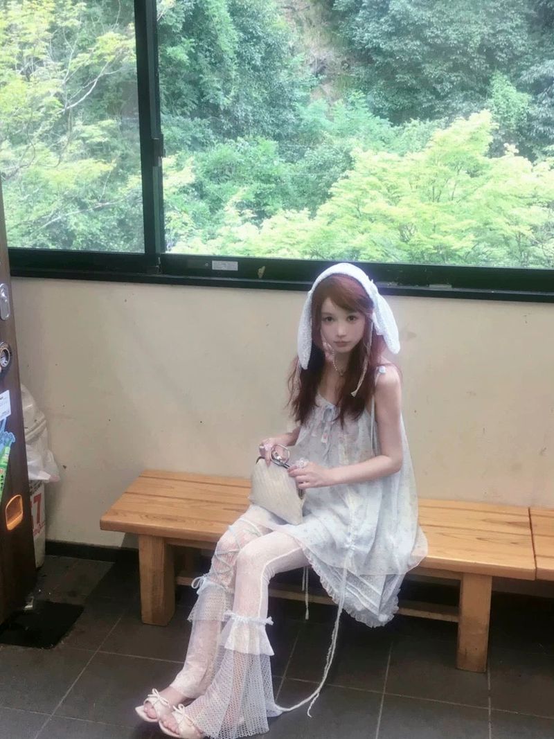 【Rose Island】 Jellyfish Series Irregular patchwork flared Pants