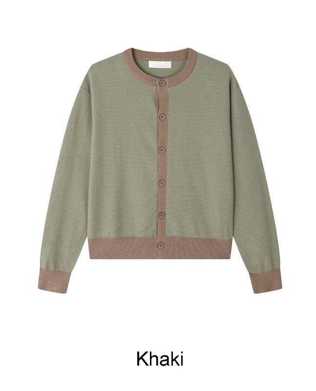 Pedin Striped Crop Cardigan