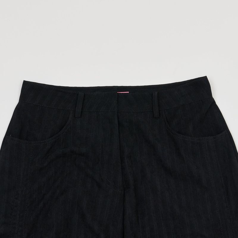 SHIRRING LONG PANTS BLACK