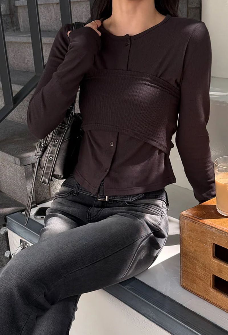 Bustier set cardigan(4color)
