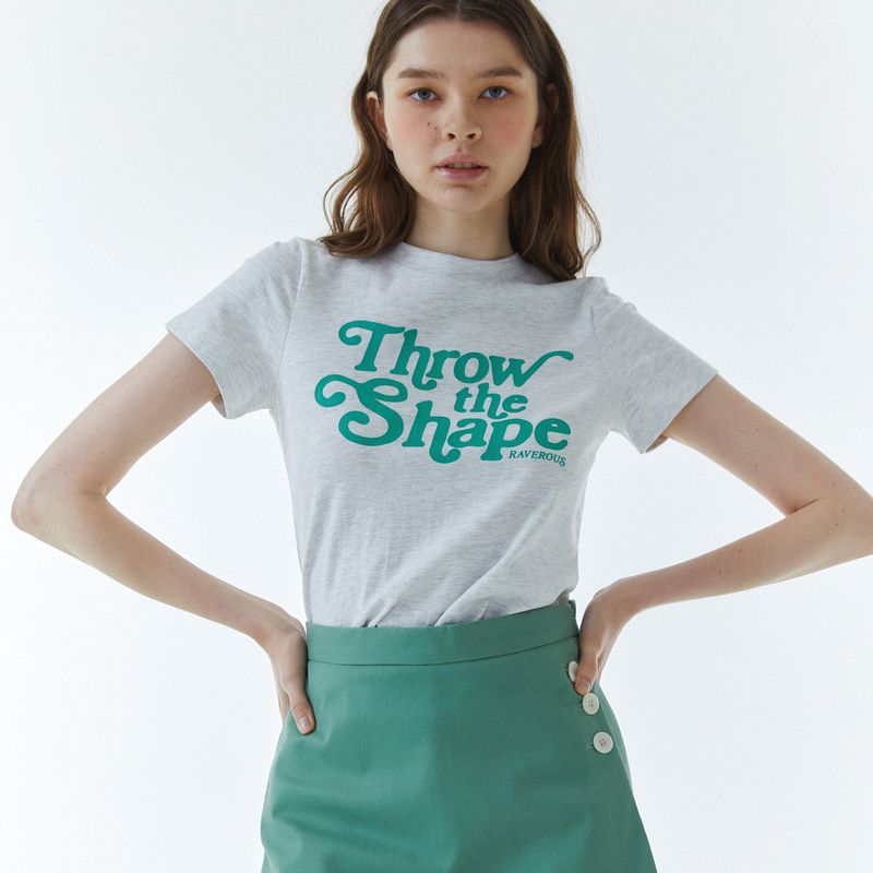 Shape Logo Slim Span T-Shirt Melange Gray
