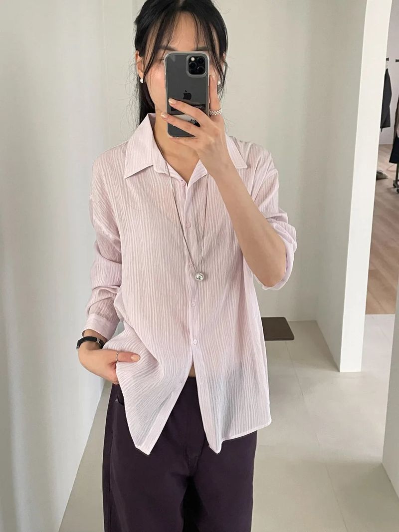 INCHANT ME(インチャントミー)の「Clean Up See-through Loose Fit Shirt(Tops)」