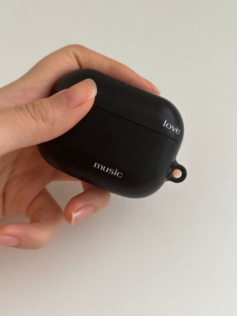 love music black airpods case