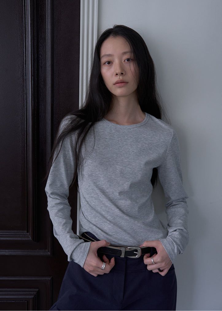 TERNE（テルン）の「Classic Long Sleeve T-shirt (Melange Gray)（Tops）」