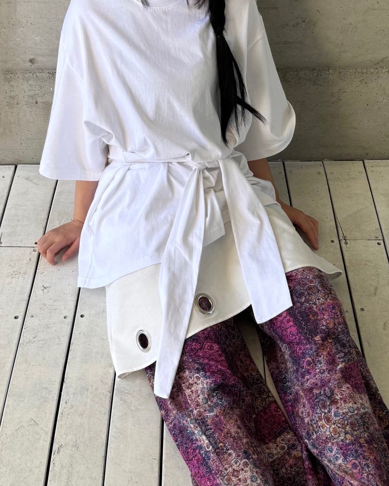 Punch Hole Midi Skirt
