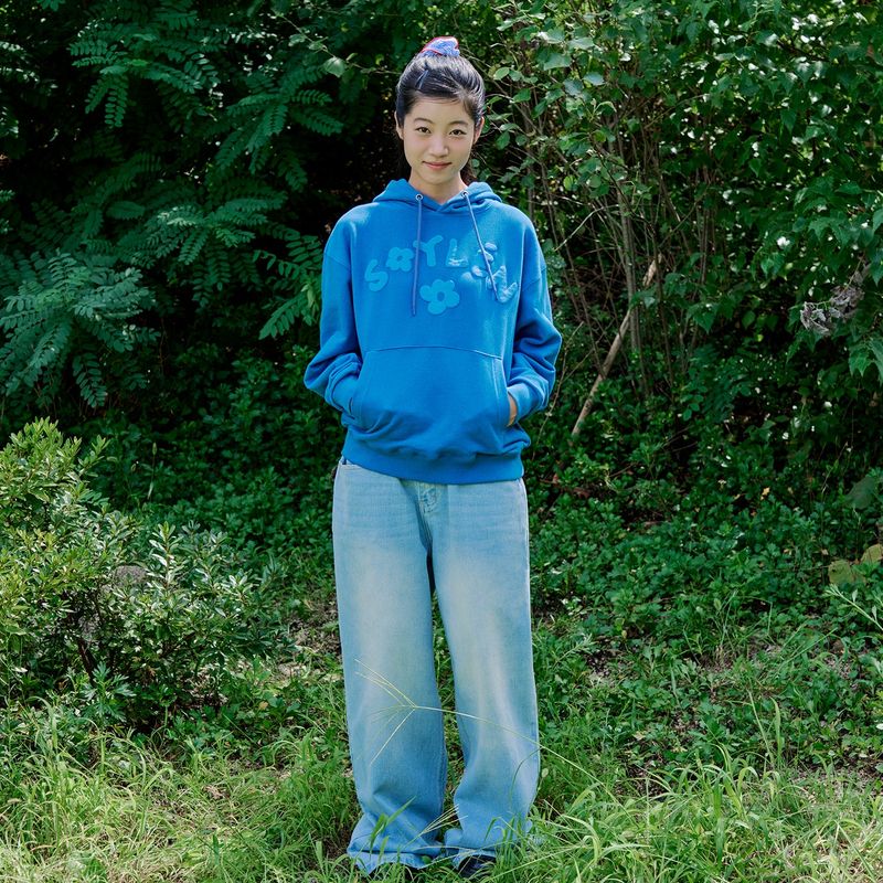 FLOWER LOGO HOODIE (BLUE)