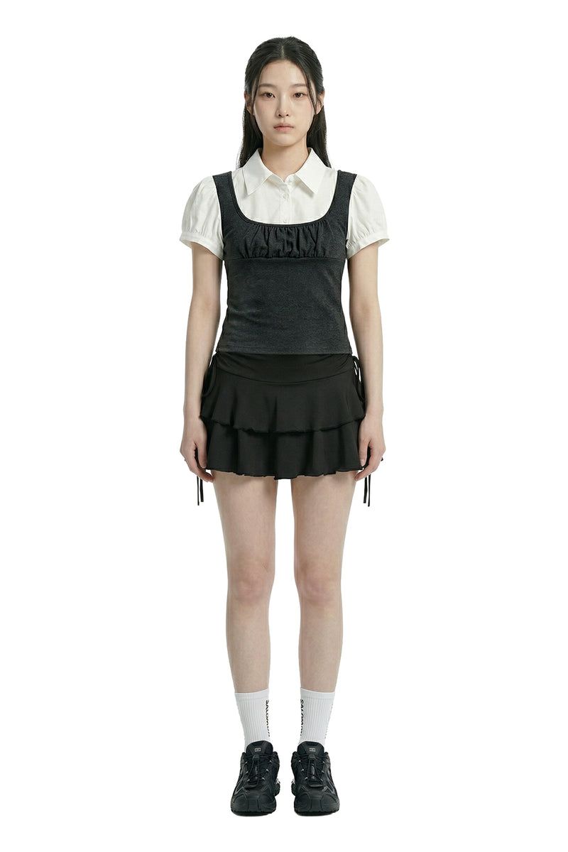 Riel Layered Bustier Shirt Top