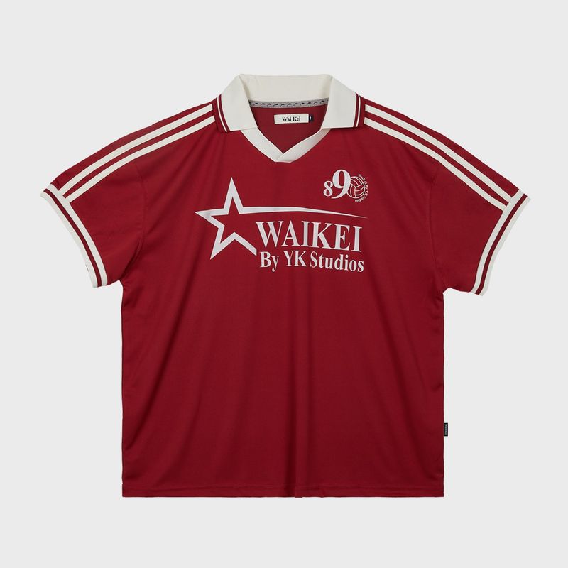 Star logo collar jersey half sleeve tshirts