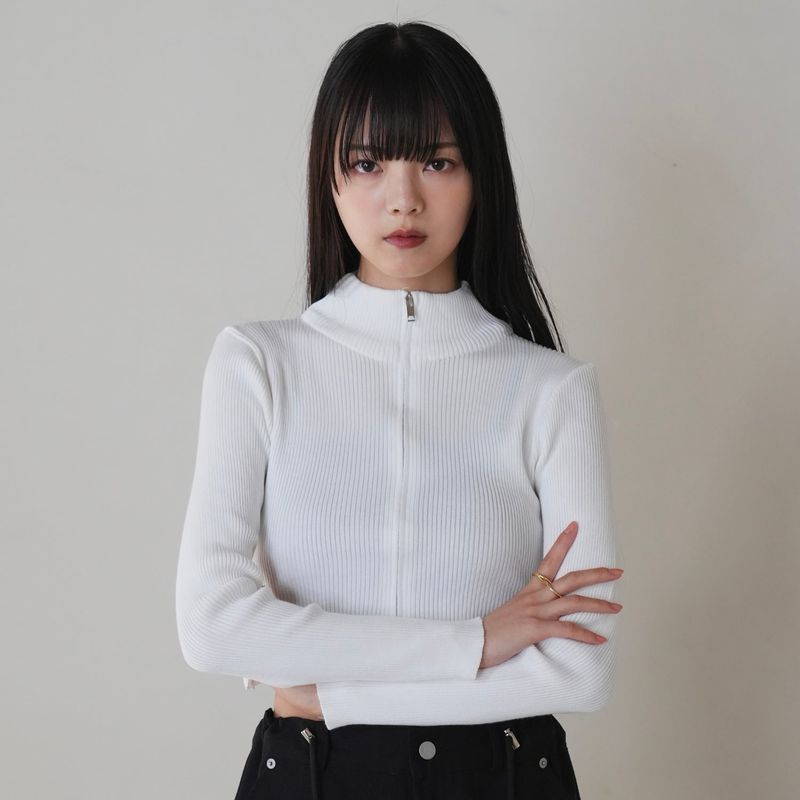 zip cropped knit