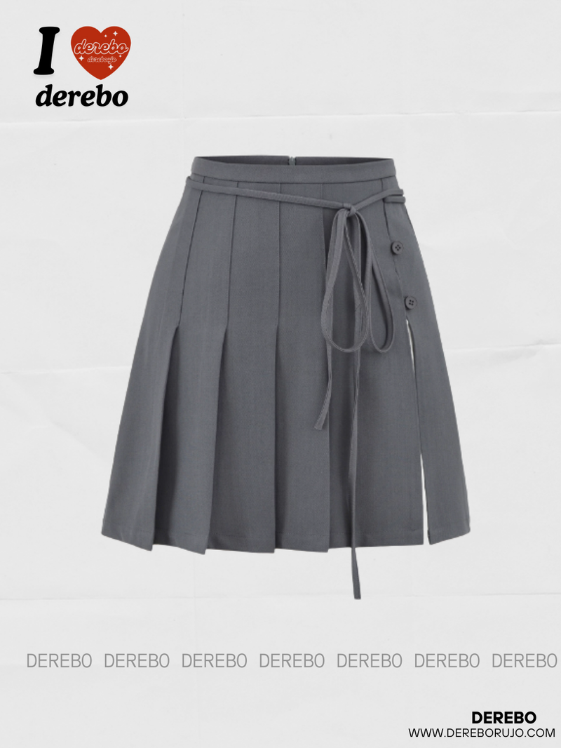 drawstring side pleats pleats skirt