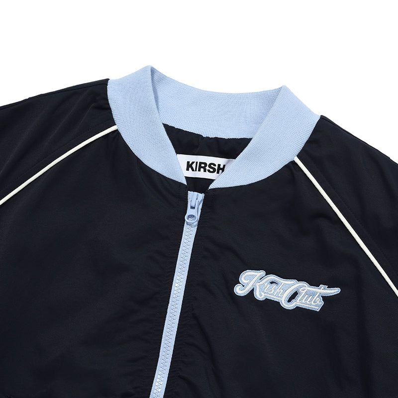 UNI LOGO WAPPEN CROP BLOUSON JACKET [NAVY]