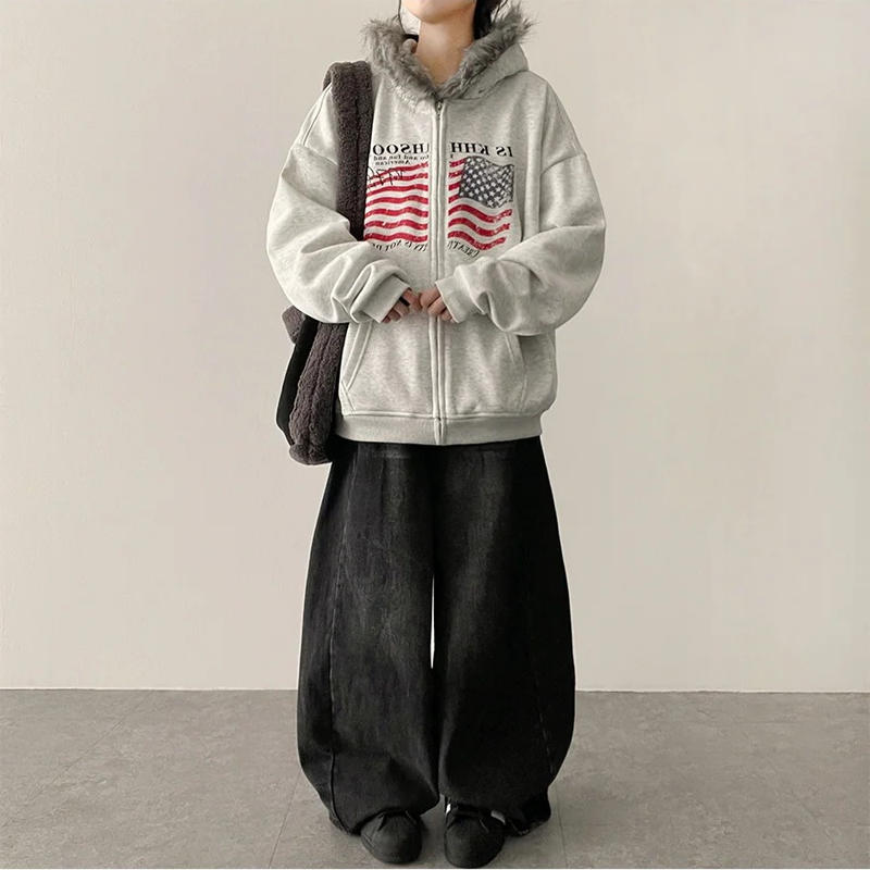 Romine side pin tuck brushed denim wide pants