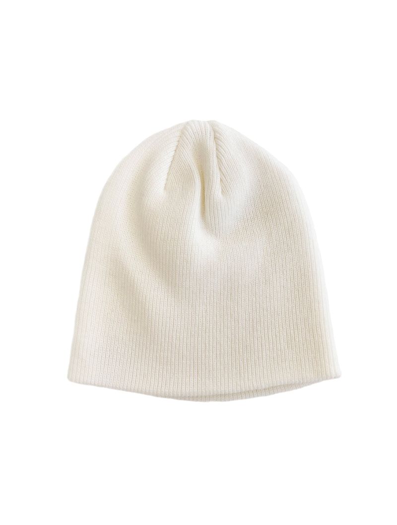 000 Logo Tag needlework Beanie / Ivory