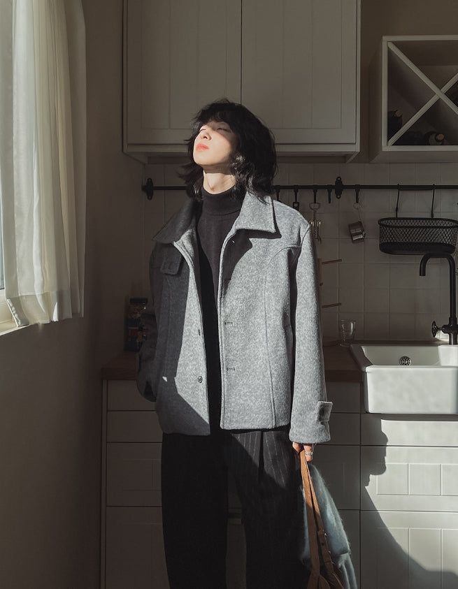 Lumi Mohair Wool Short Coat