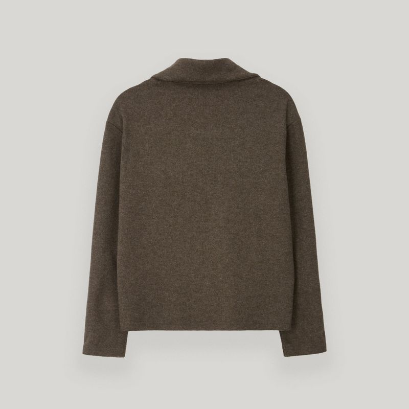 Brown Snap Knit Polar Tee