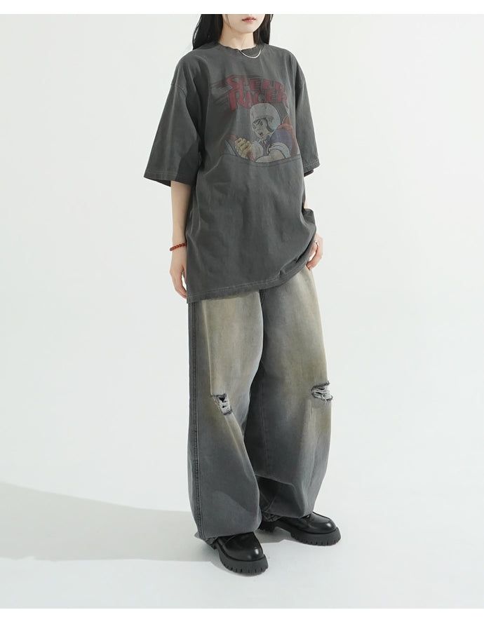 Dirty damage denim pants