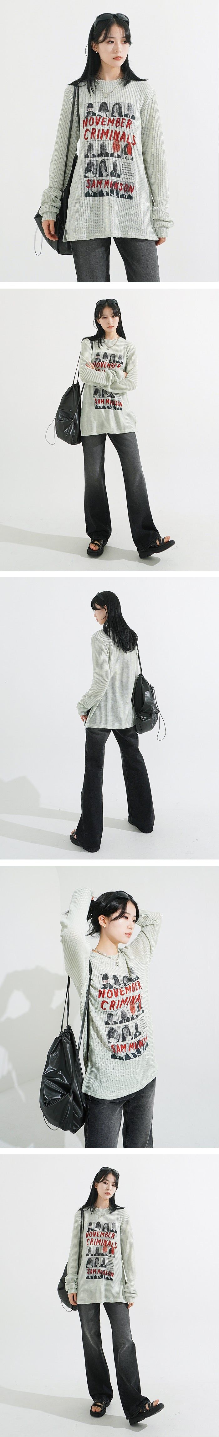 Scene Printing Slit Knit