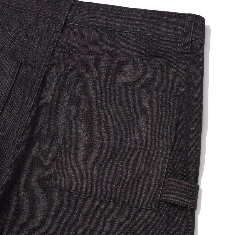 Indian double knee denim pants / Maroon black