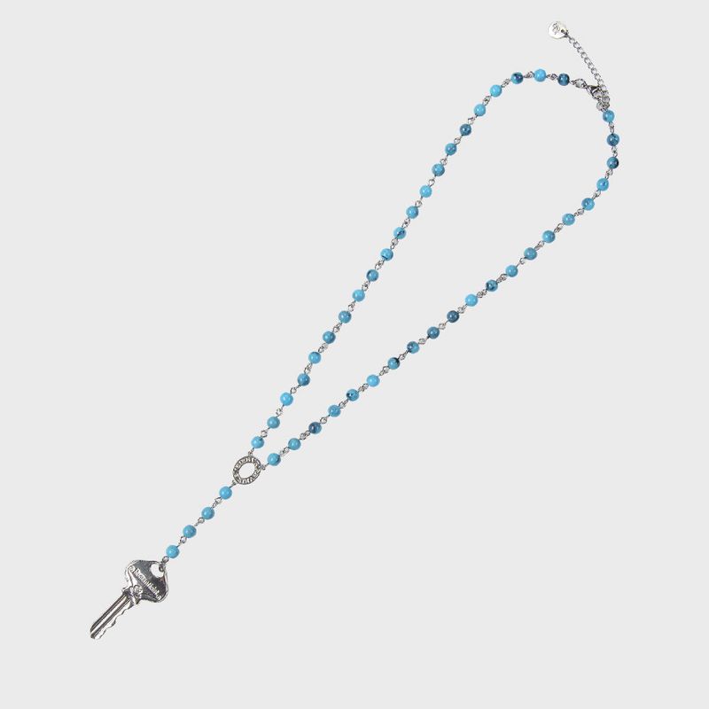 KEY & BEADS NECKLACE (TURKISHBLUE)