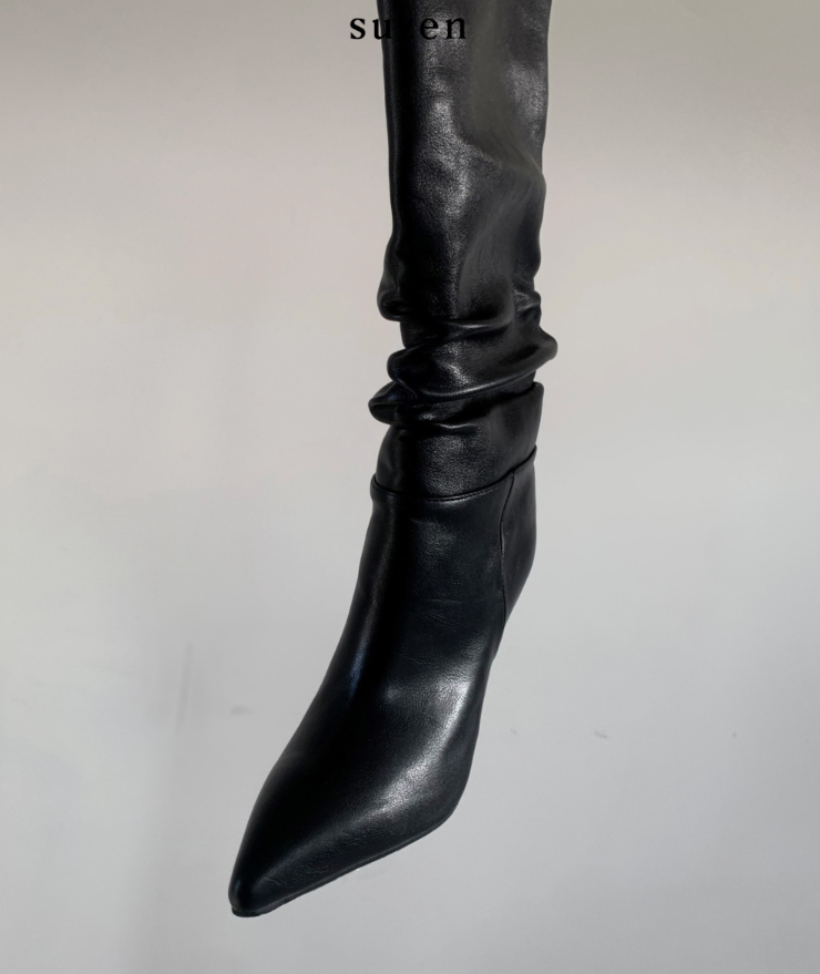 Ive Shirring Long Boots (2color)