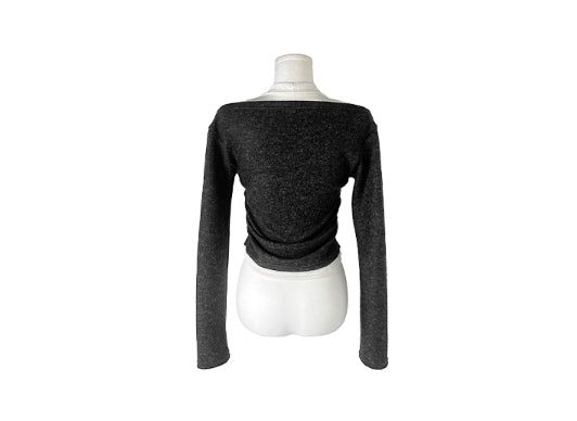 Lance Shirring Halter Drape Off-Shoulder Knit
