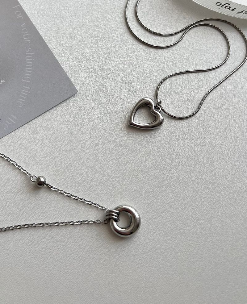 bbpo donut coin stainless steel ball bead necklace
