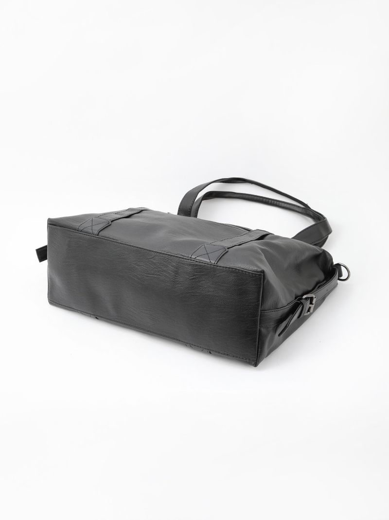 Clock Leather Tote Crossbody Bag