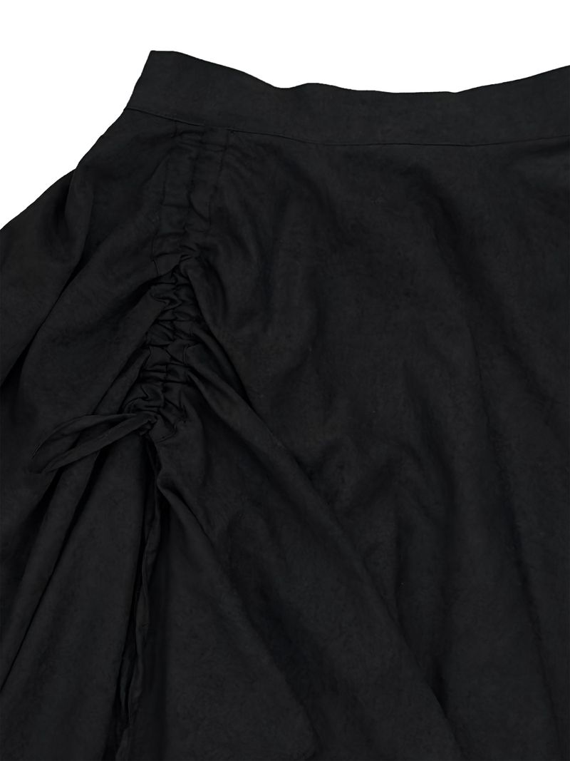 suede shirring draped skirt