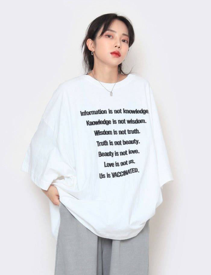 nutellike(ヌテールライク)の「Lettering Big Over Short-Sleeved T-Shirt(Tops)」