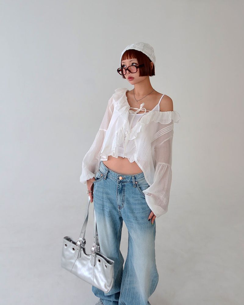 Shade light blue low wide jeans