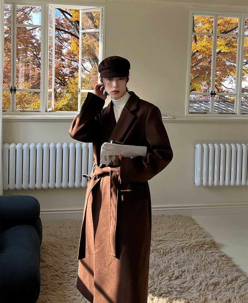 Wool robe hidden coat (2 color)